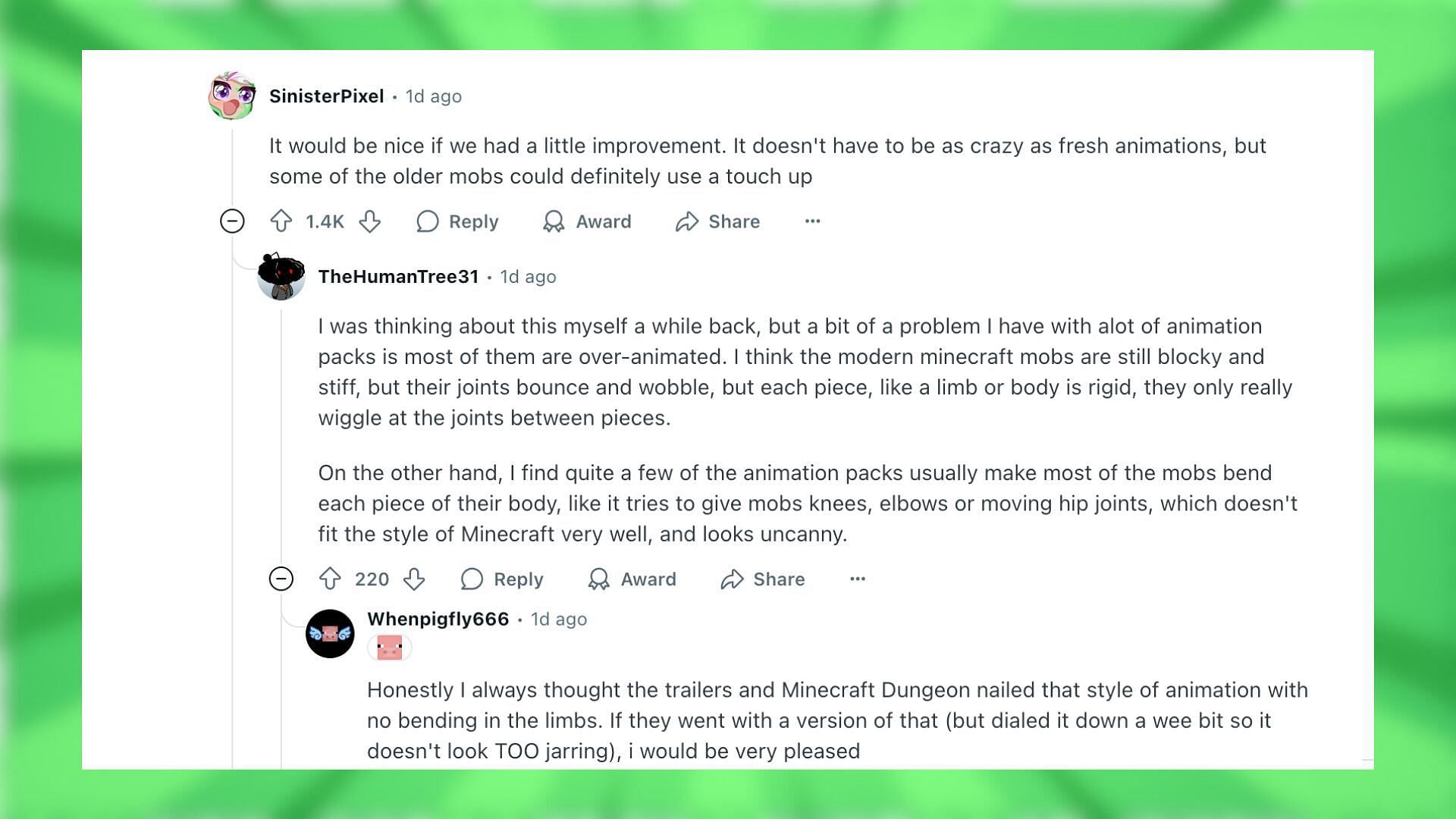 Redditors react to the idea of a movement animation update (Image via Reddit)